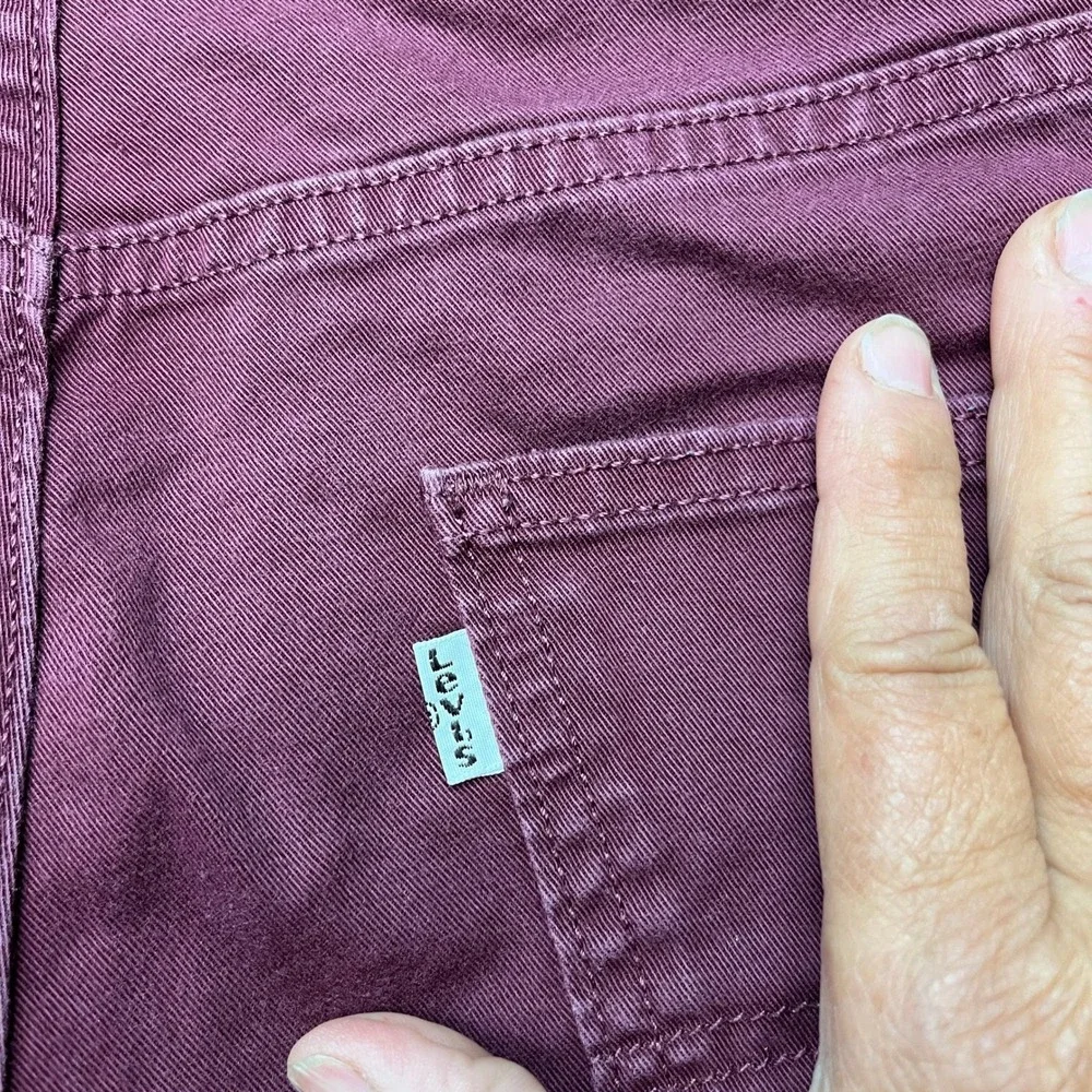 Levi's 511 Slim Fit Pants Men 30x32 Burgundy Maroon Stretch Chino Flat Front EUC
